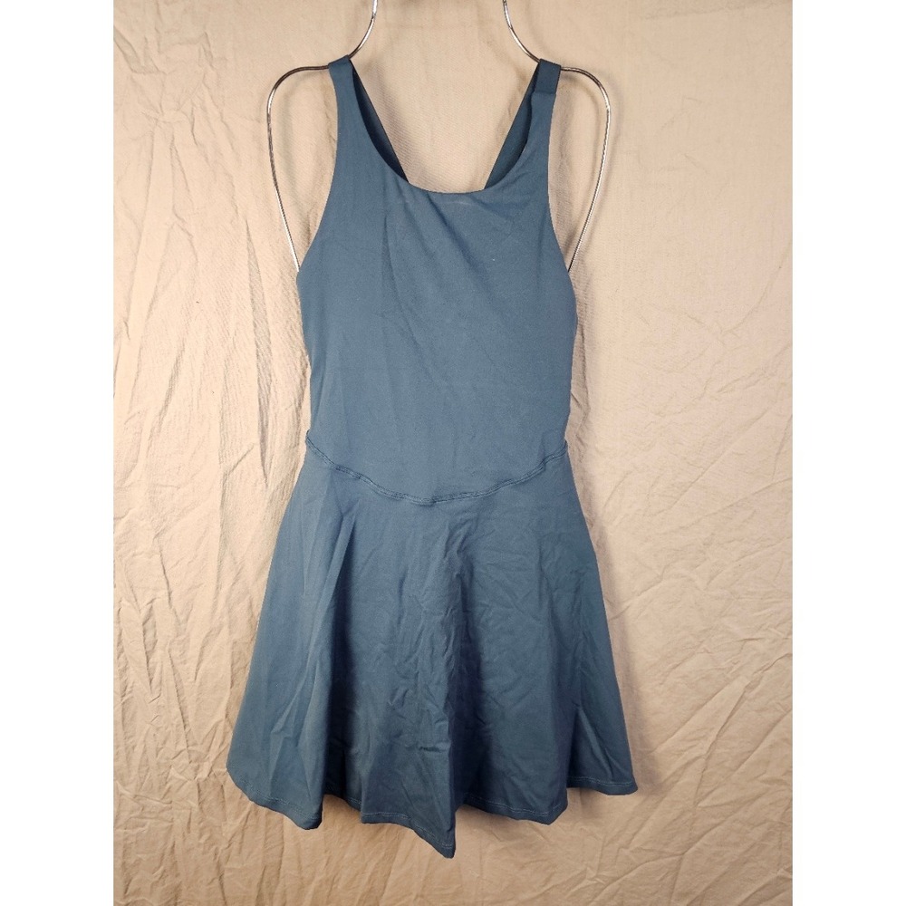 Heathyoga Womens Tennis Dress Blue Cross Back Adjustable Straps Athletic XS NWT